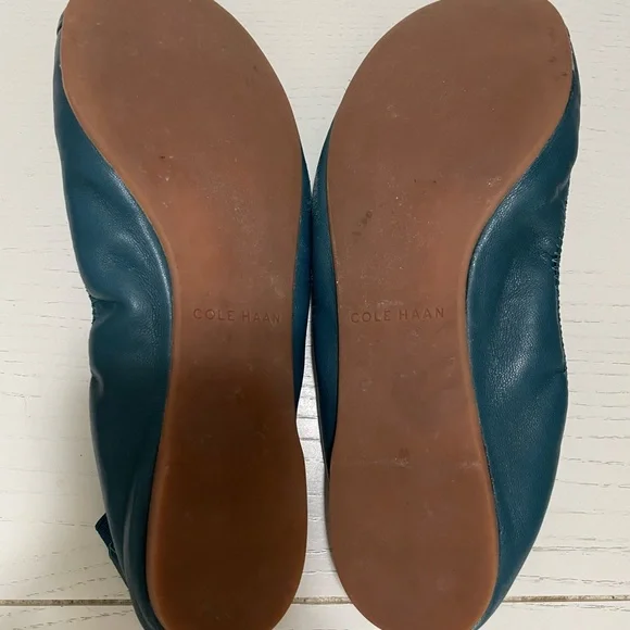 Teal Cole Haan Elbridge Leather ballet flats, size 8. - Picture 3 of 6